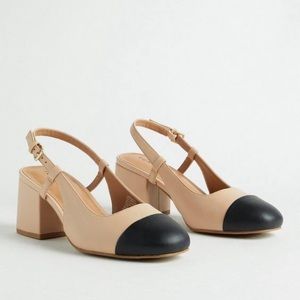 Slingback block heel WIDE WIDTH